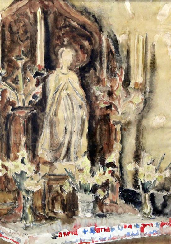 Maude Sumner (1902-1985) Study of an altar piece, 15.5 x 11in.